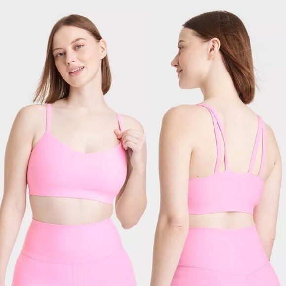 All in Motion Pink Strappy Sports Bra, XL - Picture 1 of 4